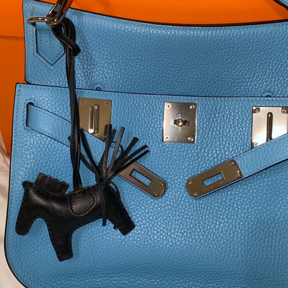 RARE HERMÈS Milo Lambskin Grigri Rodeo Horse Bag Charm PM So Black - Picture 14 of 16